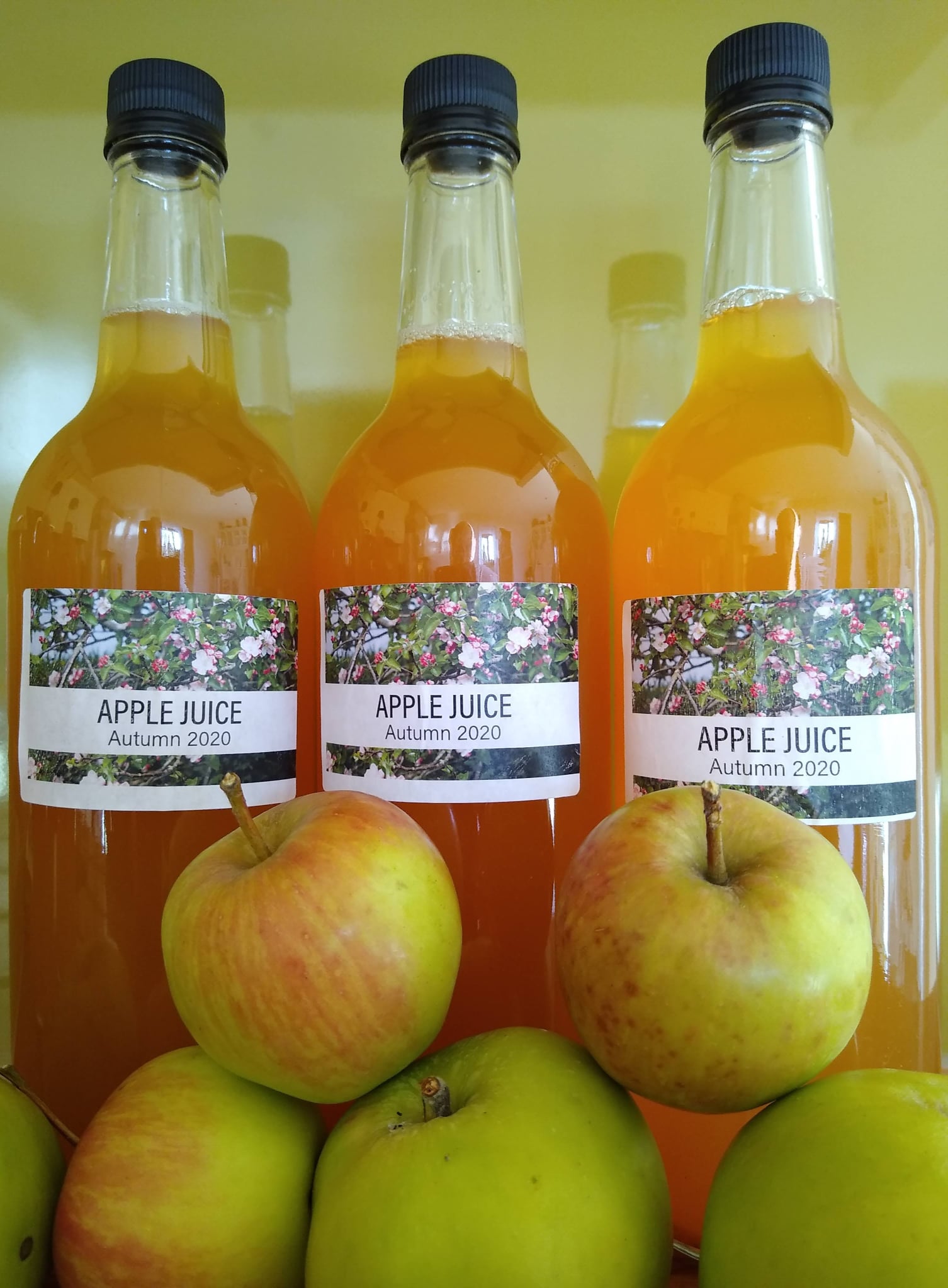 Apple juice bottled