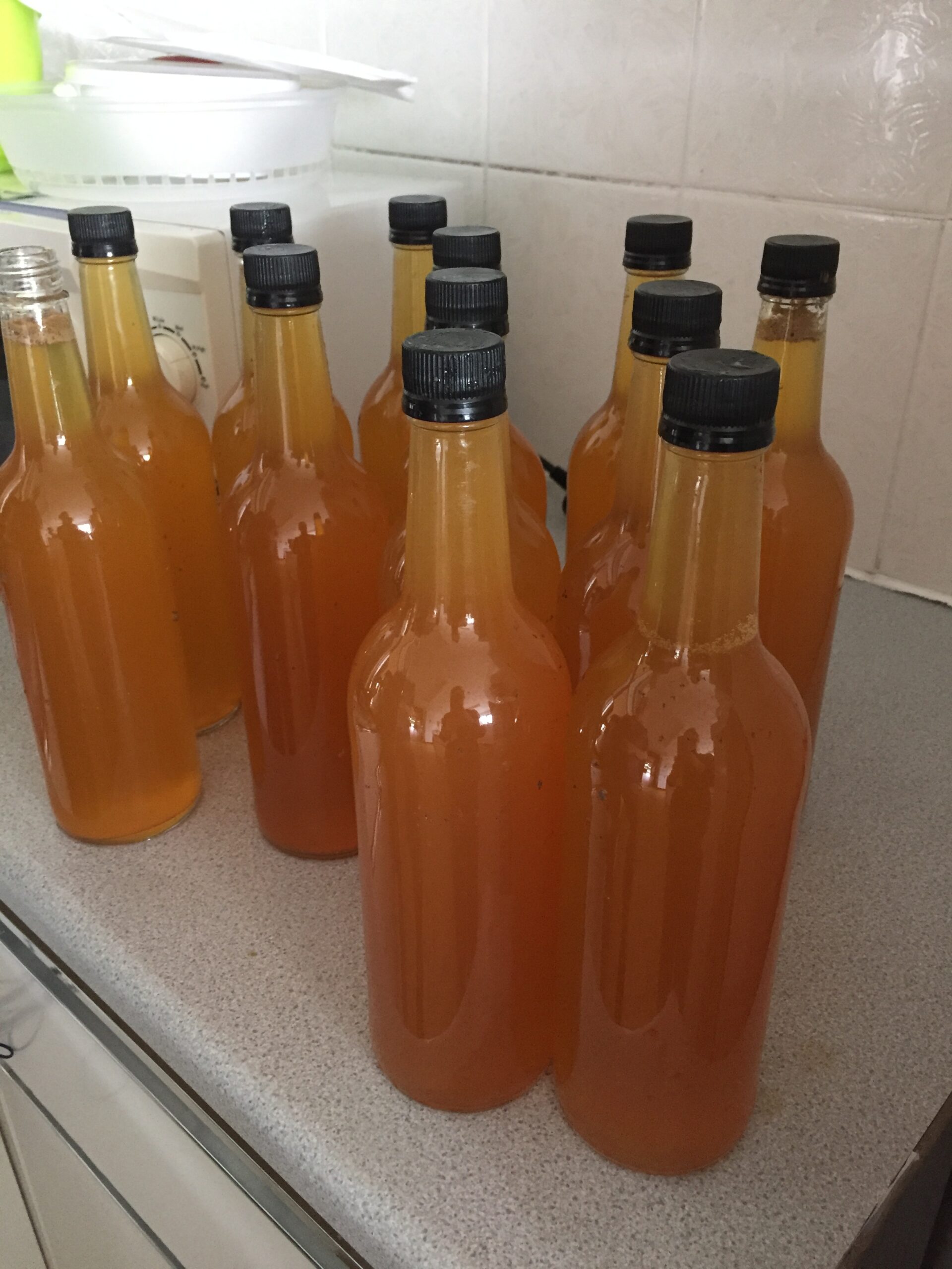Apple juice bottled